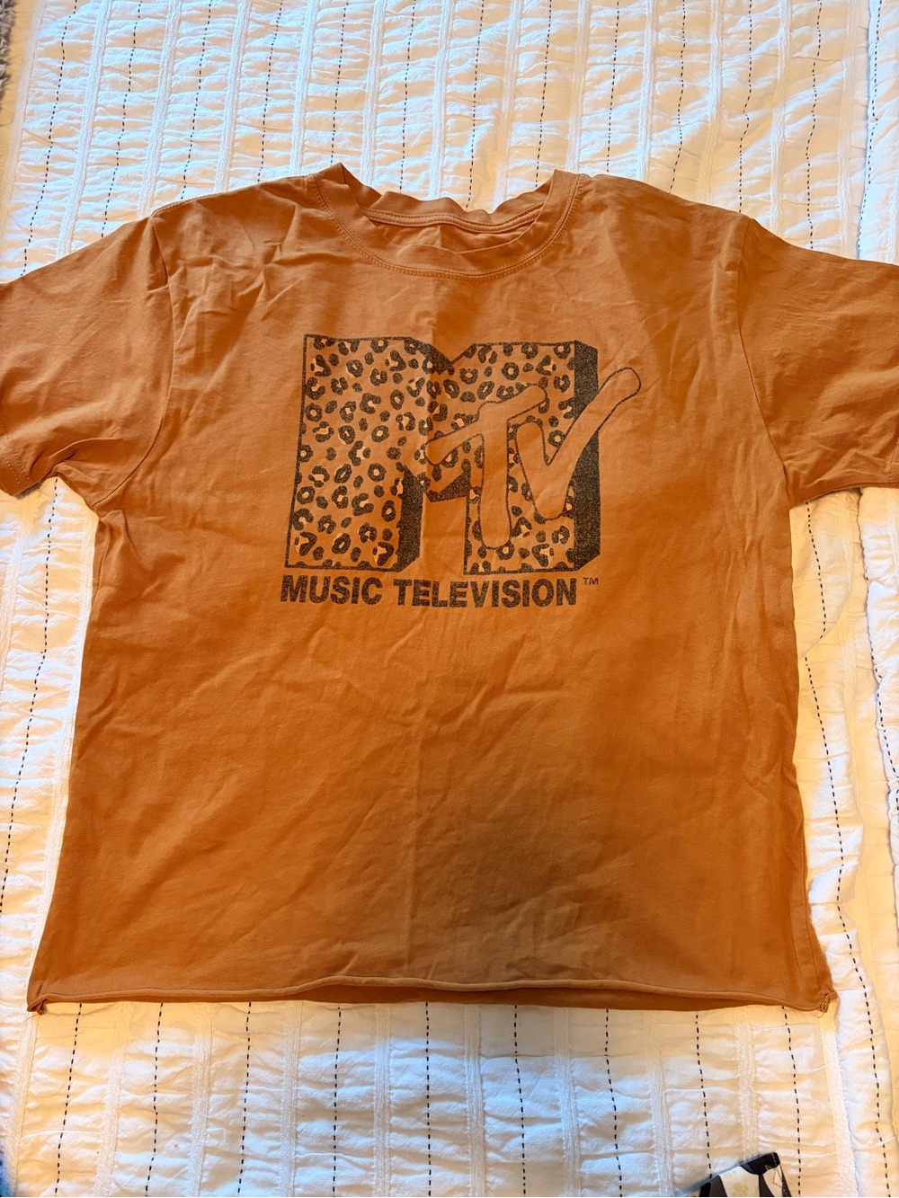 MTV Leopard Logo Graphic Tee Vintage - Rust Orange